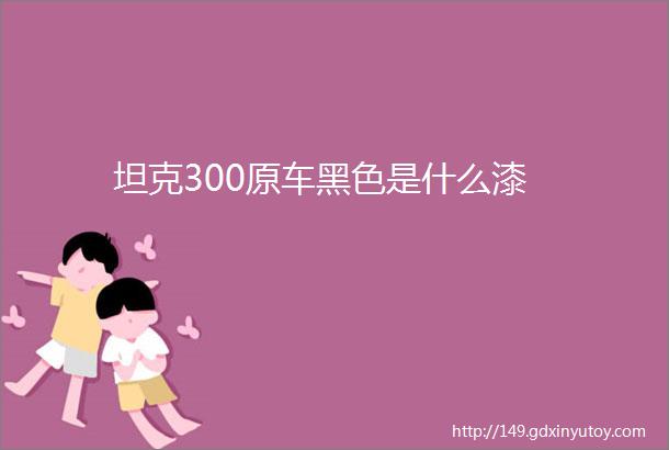 坦克300原车黑色是什么漆