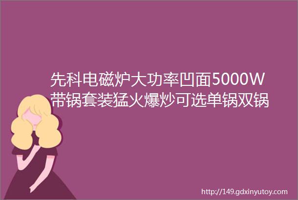 先科电磁炉大功率凹面5000W带锅套装猛火爆炒可选单锅双锅