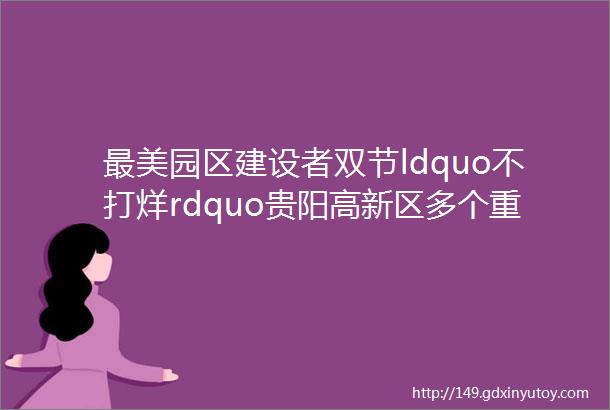 最美园区建设者双节ldquo不打烊rdquo贵阳高新区多个重点项目全面攻坚