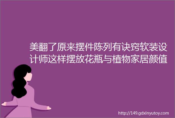 美翻了原来摆件陈列有诀窍软装设计师这样摆放花瓶与植物家居颜值攀顶峰