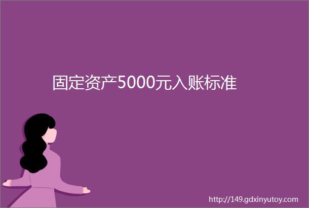 固定资产5000元入账标准