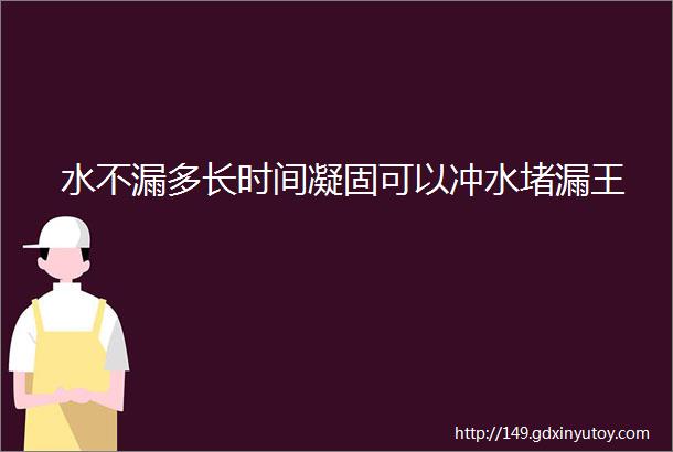 水不漏多长时间凝固可以冲水堵漏王