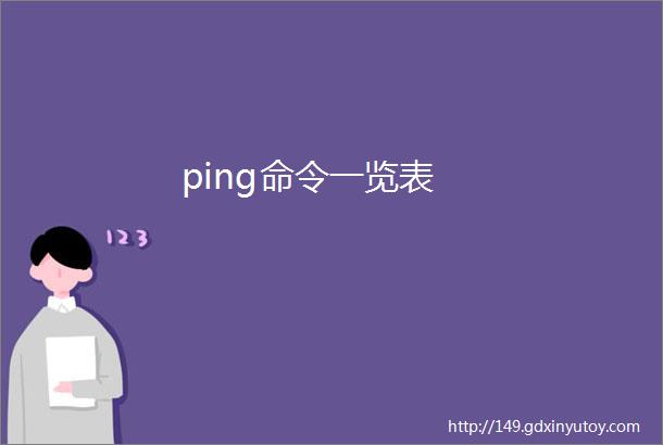 ping命令一览表