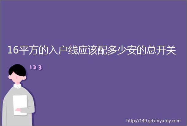 16平方的入户线应该配多少安的总开关