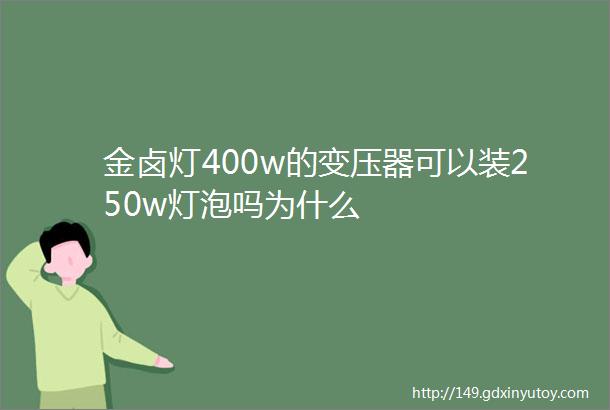 金卤灯400w的变压器可以装250w灯泡吗为什么