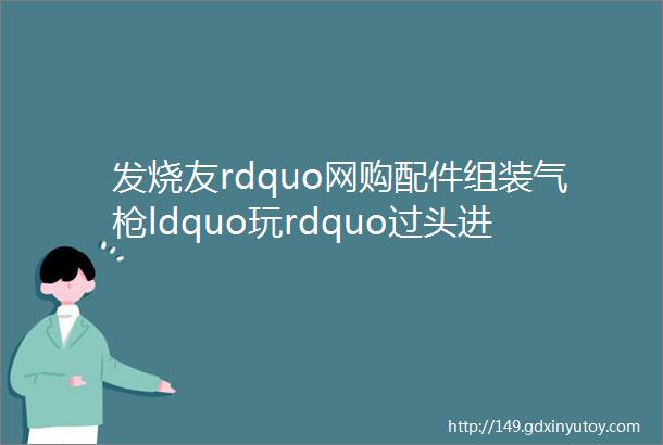 发烧友rdquo网购配件组装气枪ldquo玩rdquo过头进班房